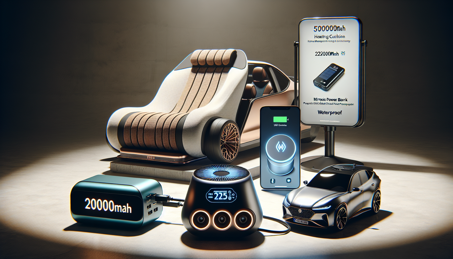 2025's Top-Rated Car Gadgets for Ultimate Comfort & Power: Home Massage Heating Cushion, Magnetic Qi Power Bank, Solar Power Bank 200000mAh - AuraOfTech!