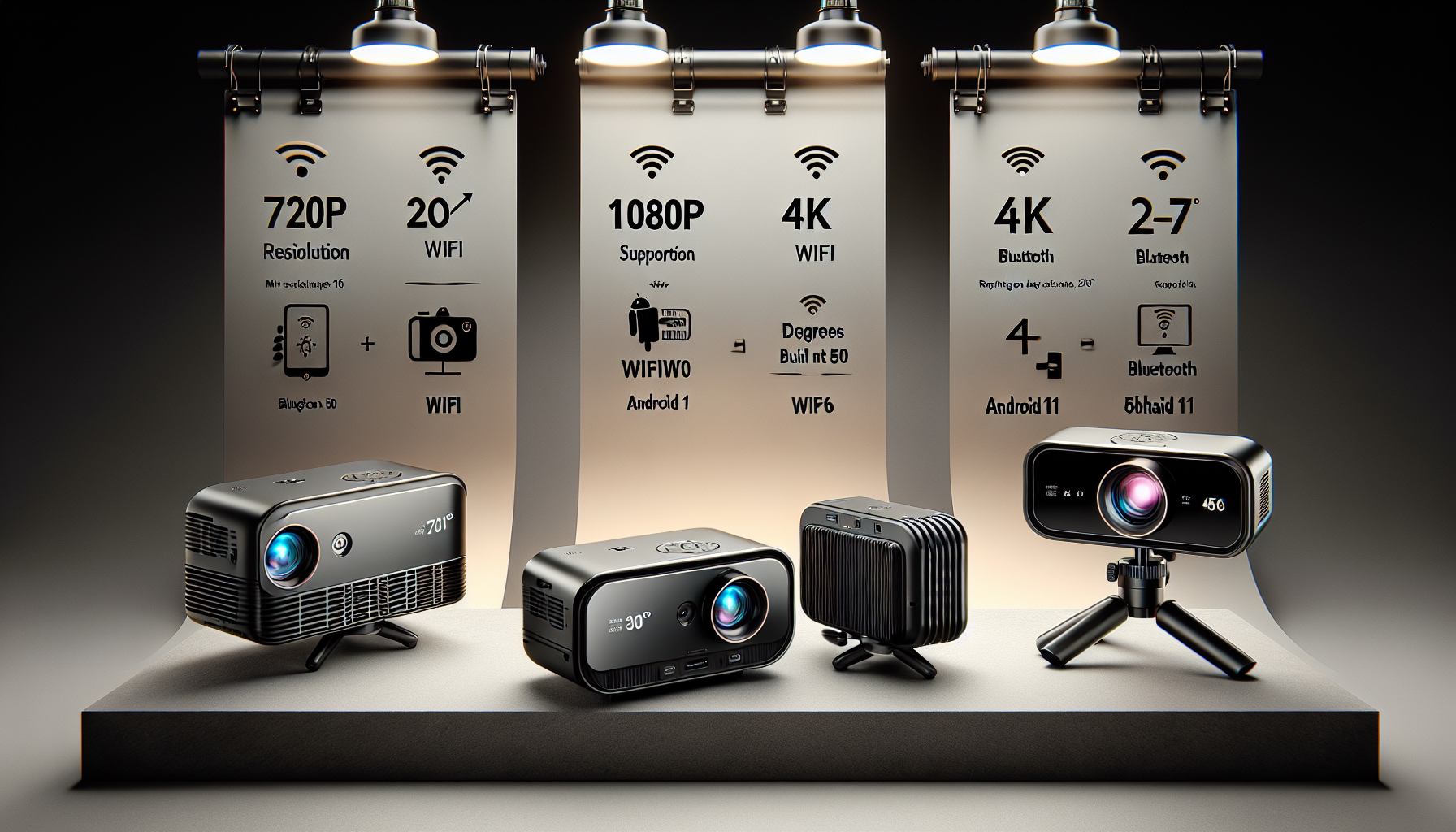 2025's Top-Rated Portable Projectors: Unleash Next-Level Cinema Experience with AuraOfTech's Smart WiFi 5G, Android 11, & Built-in Stand Features!