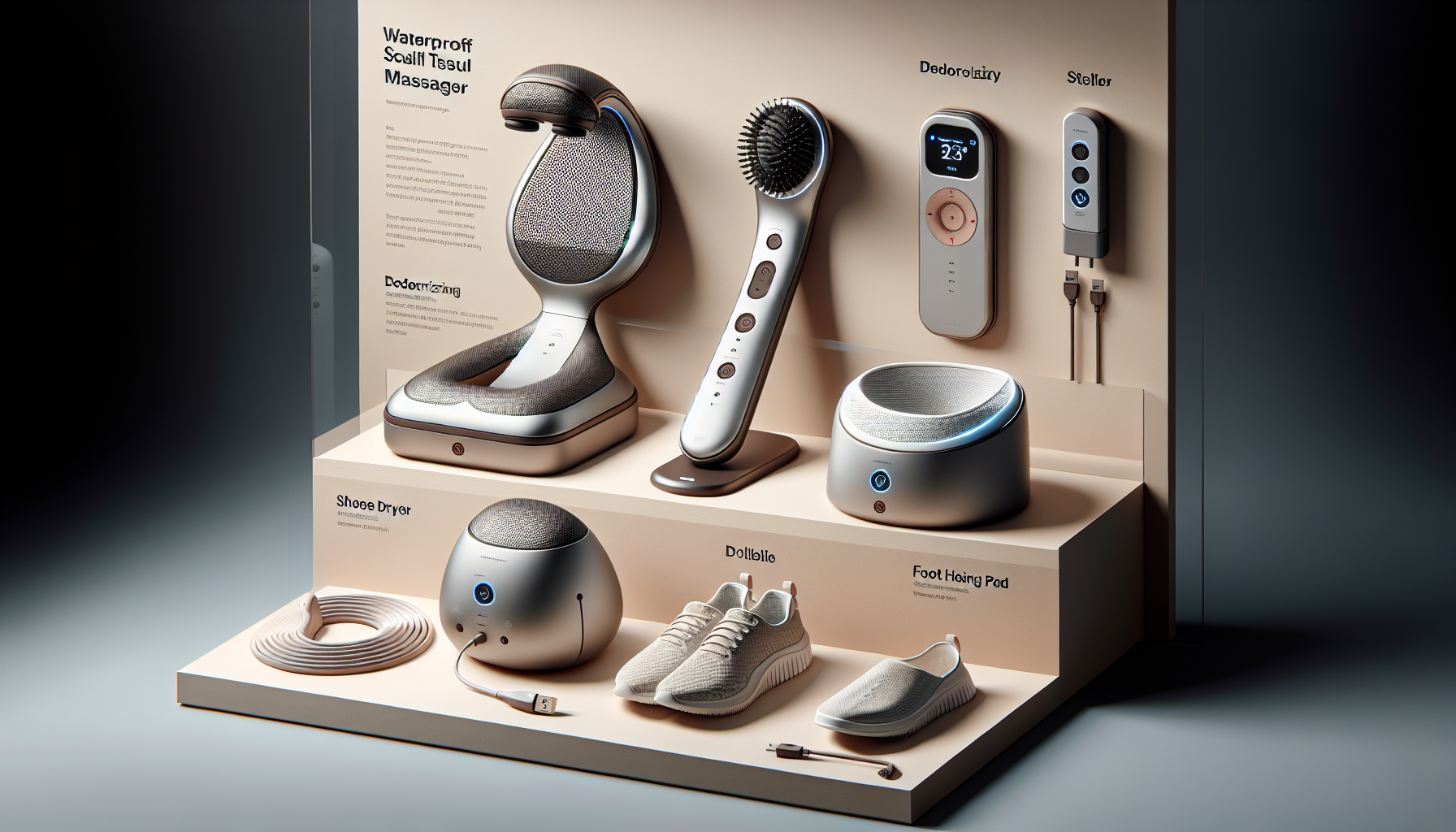 Revitalize Your Body: Waterproof Scalp Massager, Foldable Shoe Dryer, USB Foot Heating Pad - Transform Your Wellness Routine Now!