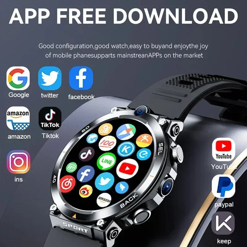 1.39-inch 4G Network Smart Watch - Dual Camera, GPS, NFC, Waterproof – AuraOfTech